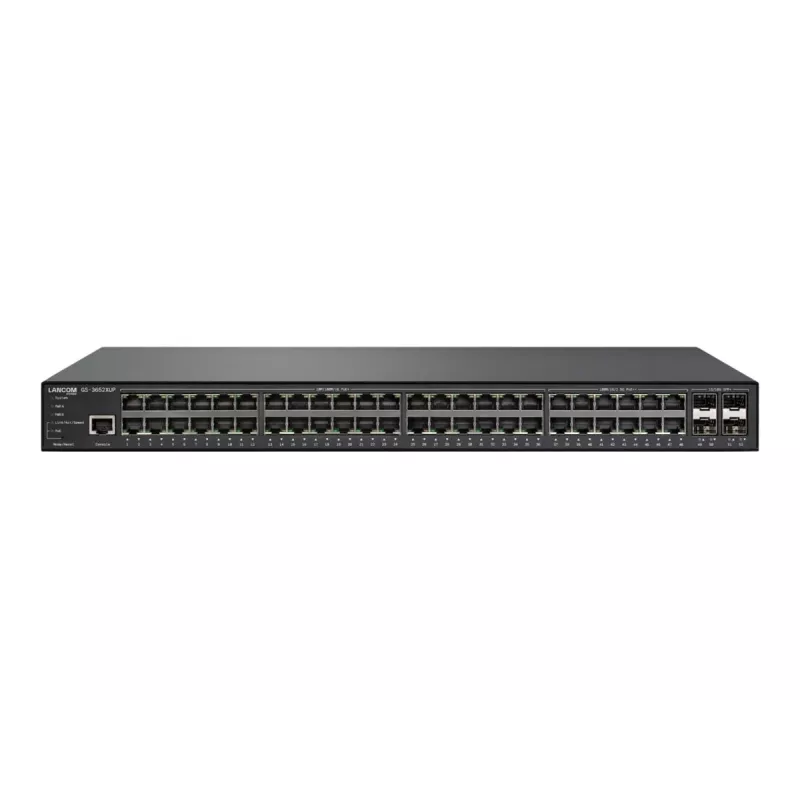 LANCOM GS-3652XUP - switch - gerido - 12 x 100/1000/2,5G (PoE++) + 36 x 10/100/1000 (PoE+) + 4 x 1 Gigabit / 10 Gigabit SFP+ - desktop, montagem em rack - PoE++ (820 W) (61879)