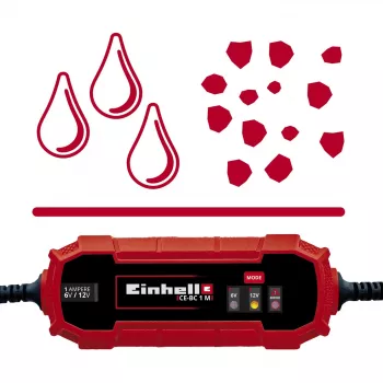 Carregador de bateria Einhell CE-BC 1 M 6/12 V vermelho