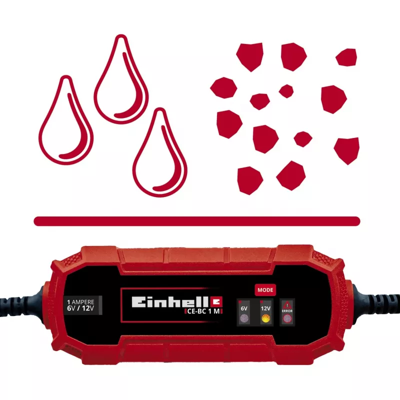 Carregador de bateria Einhell CE-BC 1 M 6/12 V vermelho