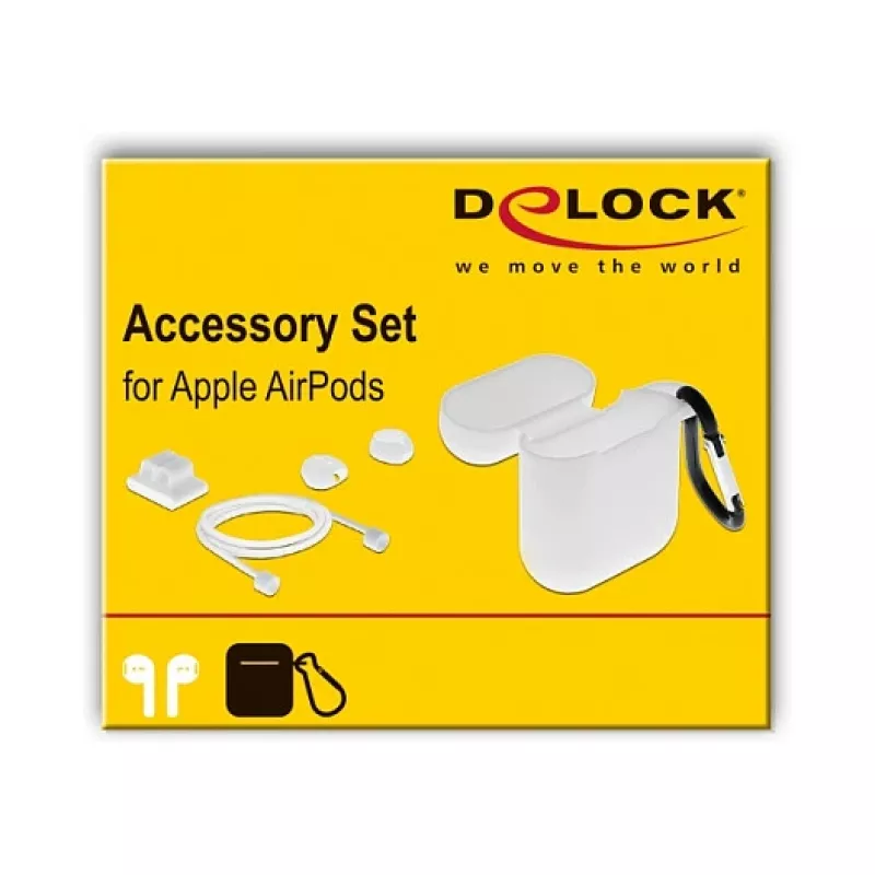 Capa DeLOCK Apple AirPods conjunto de acessórios branco