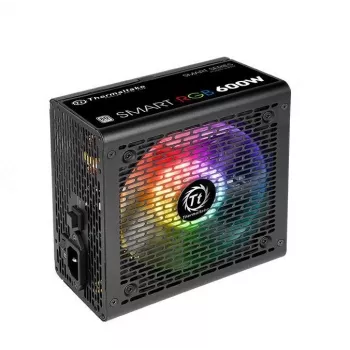 Thermaltake SMART RGB PS-SPR-0600NHSAWE-1 - fonte de alimentação (interna) - ATX12V 2.3 - 80 PLUS - AC 230 V - 600 Watt - PFC ativo - preto
