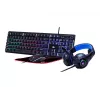 Teclado gaming com rato GEMBIRD GGS-UMGL4-02 — tamanho completo USB QWERTY inglês dos EUA, preto, retroiluminação LED