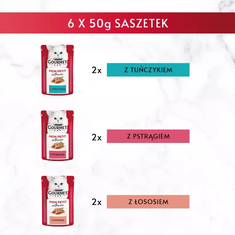 GOURMET Mon Petit Fish Mix - comida húmida para gatos - 6 x 50 g