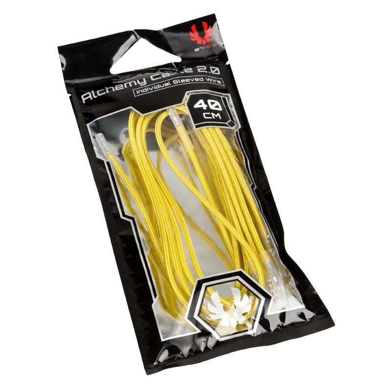BitFenix Alchemy 2.0 BFX-ALC-40CMLY-RP conjunto de cabos para fonte de alimentação, 5x 0,4 m, amarelo