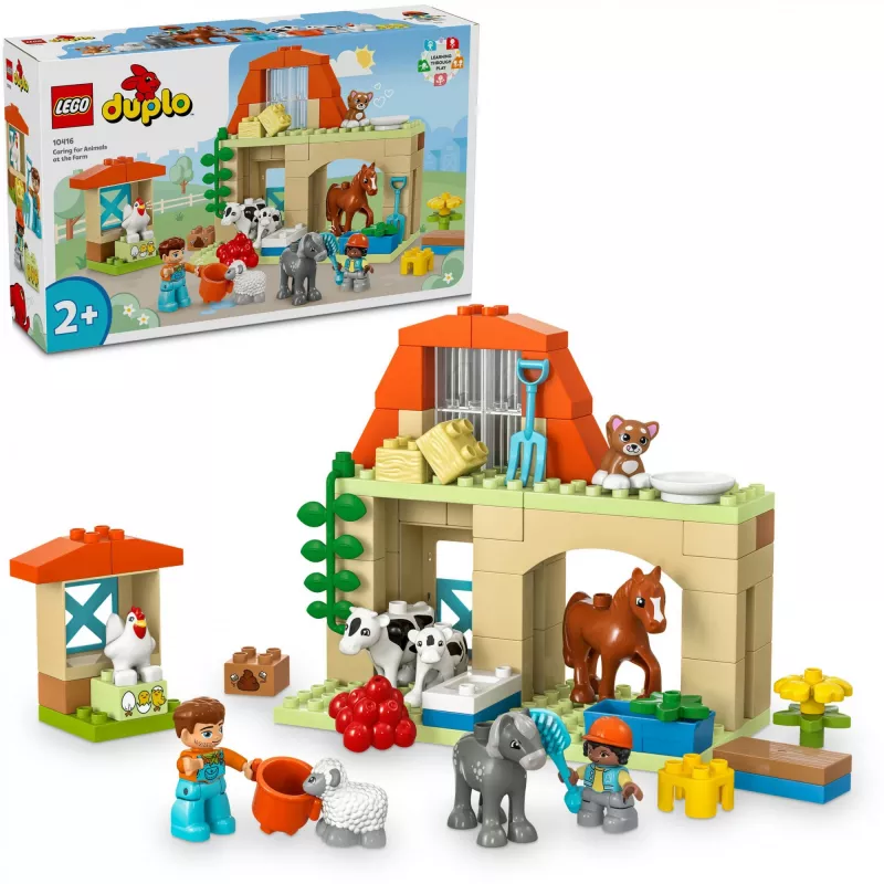 Brinquedo de construção LEGO DUPLO Quinta Cuidados com os Animais Conjunto 10416 — 74 peças, 2 minifiguras, idade 2+