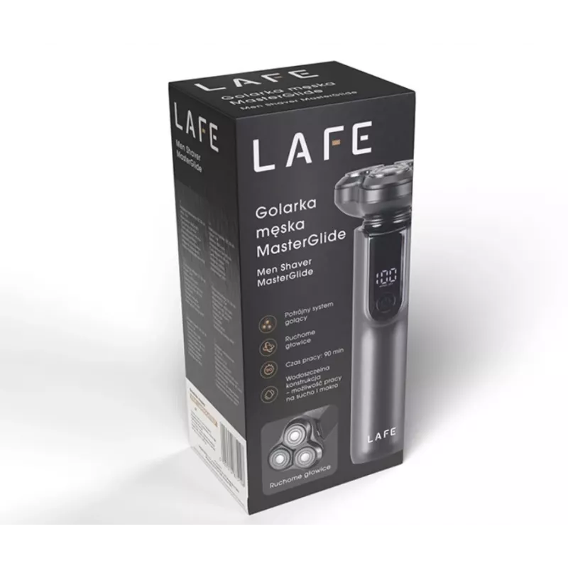 Máquina de barbear elétrica LAFE LAFGOL47537 recarregável à prova de água para uso húmido e seco