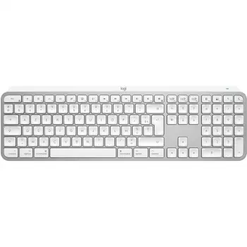 Logitech Master Series MX Keys S para Mac - Teclado - Formato completo - retroiluminado - sem fios - Bluetooth LE - AZERTY - Francês - Cinzento claro (920-011626)