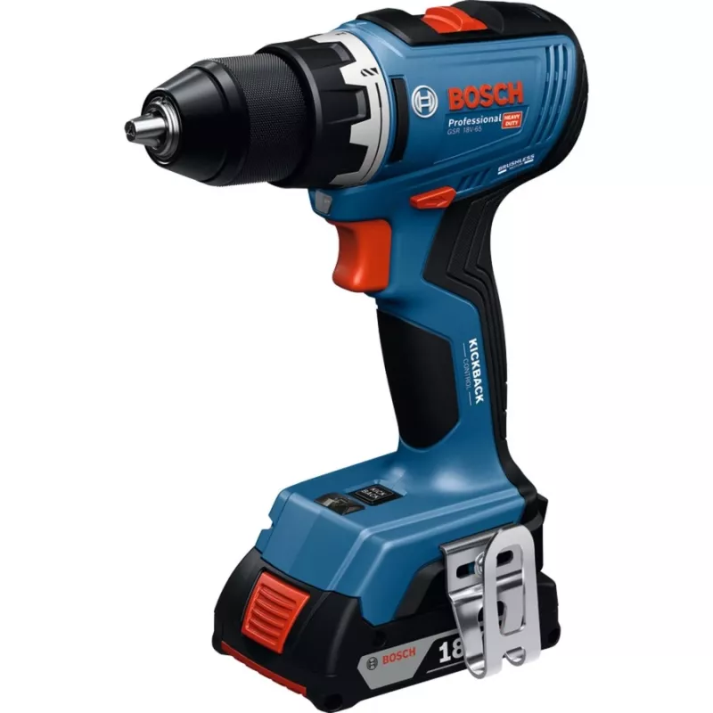Berbequim aparafusador sem fio Bosch GSR 18V-65 com 2 baterias de 4.0Ah