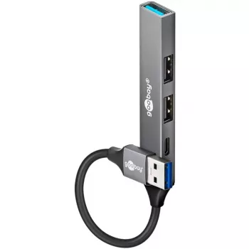 Hub USB Goobay Slim 4 portas, USB-A para USB-C™/USB-A, USB 3.2 (74458)