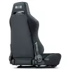 Cadeira de corrida com encosto ajustável Next Level Racing ERS3 Elite Premium — couro sintético preto, encosto reclinável, compatível com montagem em cockpit e no chão