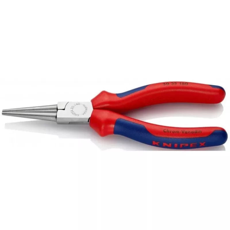 KNIPEX 30 35 160 – Alicate de ponta chata – 2,5 mm – 4,1 cm – Aço – Azul/Vermelho – 16 cm