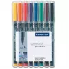 Marcador permanente Staedtler 317 WP8 preto azul castanho verde laranja vermelho violeta amarelo 8 unid.