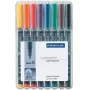 Marcador permanente Staedtler 317 WP8 preto azul castanho verde laranja vermelho violeta amarelo 8 unid.