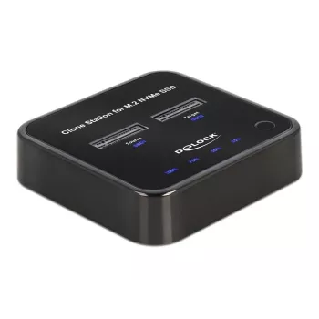 DeLOCK estação de acoplamento M.2 para 2 x M.2 NVMe PCIe SSD com função de clonagem