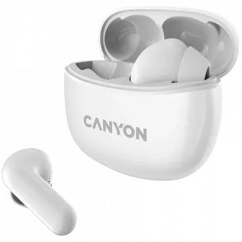 Auscultadores Bluetooth Canyon TWS-5, com microfone, BT V5.3 JL 6983D4, resposta de frequência: 20Hz-20kHz, bateria dos auscultadores 40mAh*2 + estojo de carregamento 500mAh, Type-C