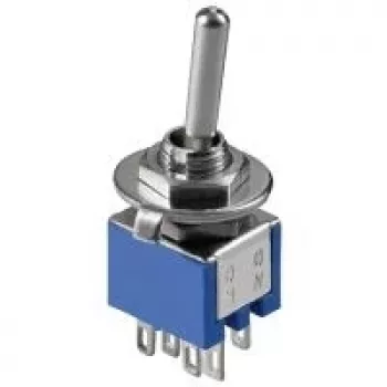 Wentronic Goobay interruptor basculante subminiatura - 2x UM, 6 pinos, caixa azul (10015)