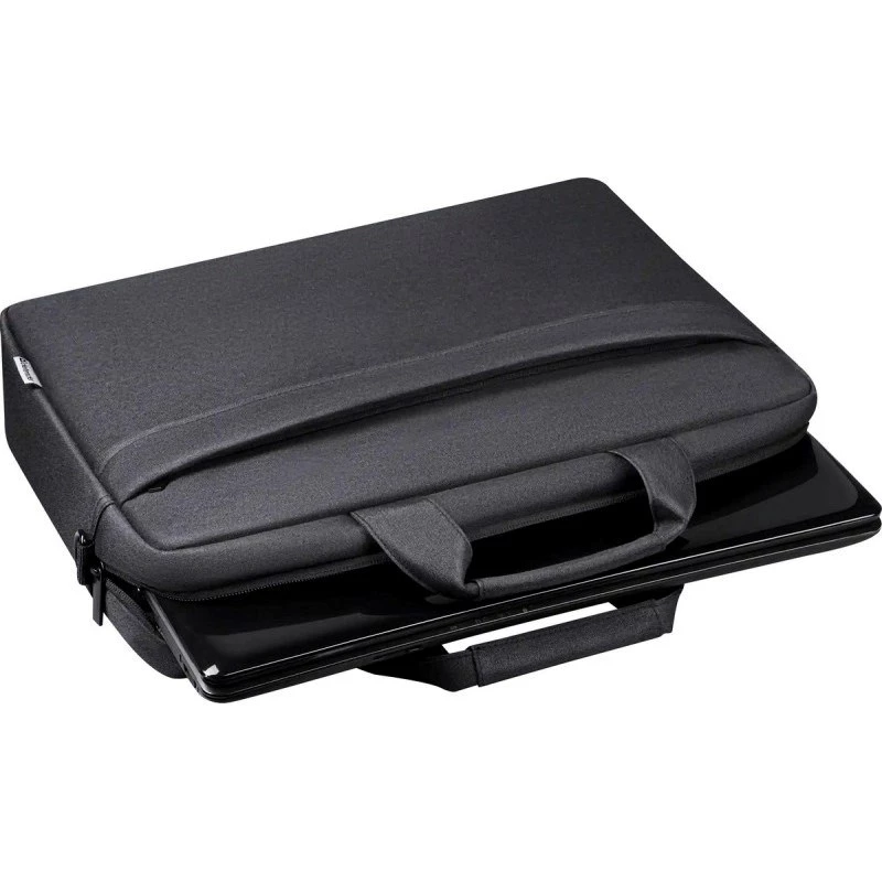 Mala para portátil DEFENDER FIRM 26123 para portáteis de 15,6 polegadas, poliuretano, preto, toploader, alça removível
