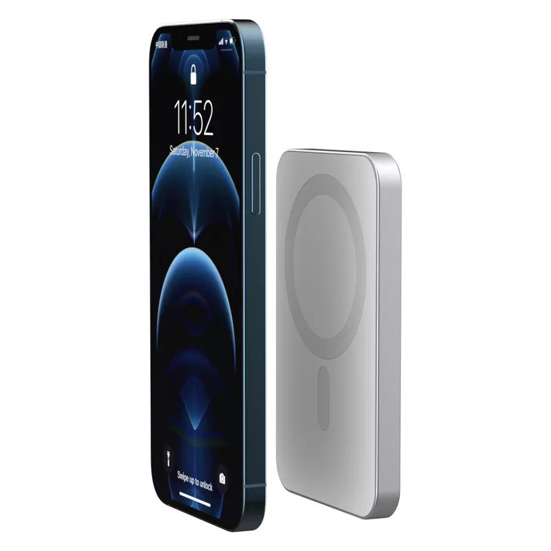 Powerbank RealPower PB-5000 MAG Prateado 5.000 mAh