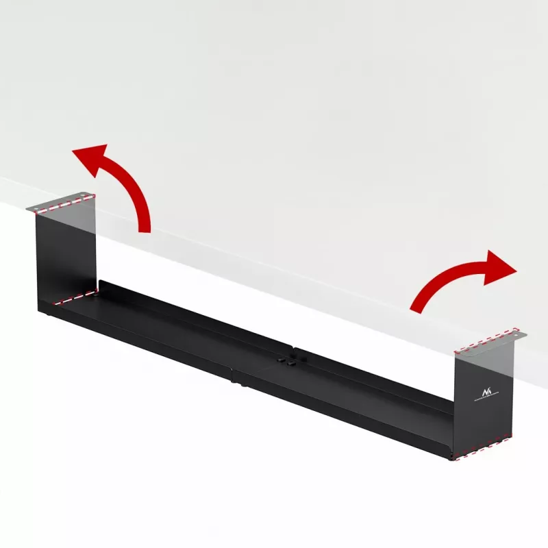 Organizador de cabos compacto Maclean para debaixo da secretária, carga máx. 5 kg, preto, MC-107 B