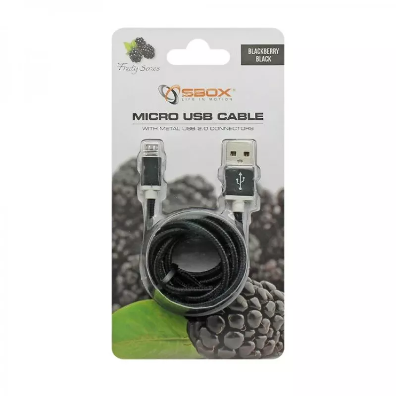 Cabo USB->Micro USB M/M Sbox 1,5 m USB-10315B preto