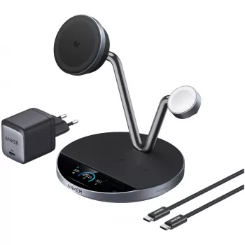 Anker Prime Wireless Charging Station Qi2.2 25W carregamento sem fios (3-em-1, MagGo, AirCool, Dock Stand) incl. fonte de alimentação