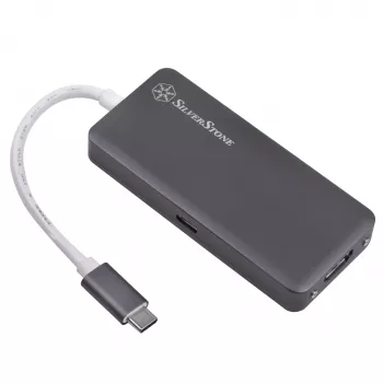 SilverStone SST-EP14C - USB 3.1 Type-C Gen1 para HDMI, 3x USB 3.1 Gen 1 Type-A, 1x USB 3.1 Gen 1 Type-C (carregamento PD 2.0) (SST-EP14C)