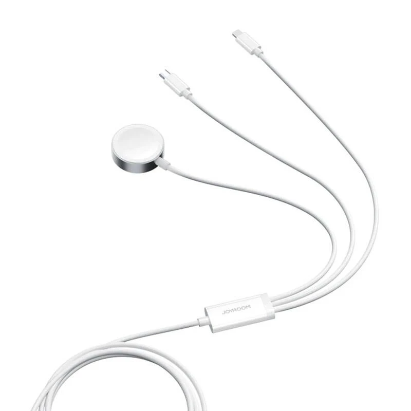 Cabo de carregamento magnético Joyroom S-IW008 Lightning USB-C 5V 1,2m branco