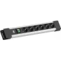 Régua de tomadas Bachmann CONNECTUS com 6× tomadas CEE7/3, 1× interruptor, cabo de 2,0 m, ficha CEE7/7, cinzento