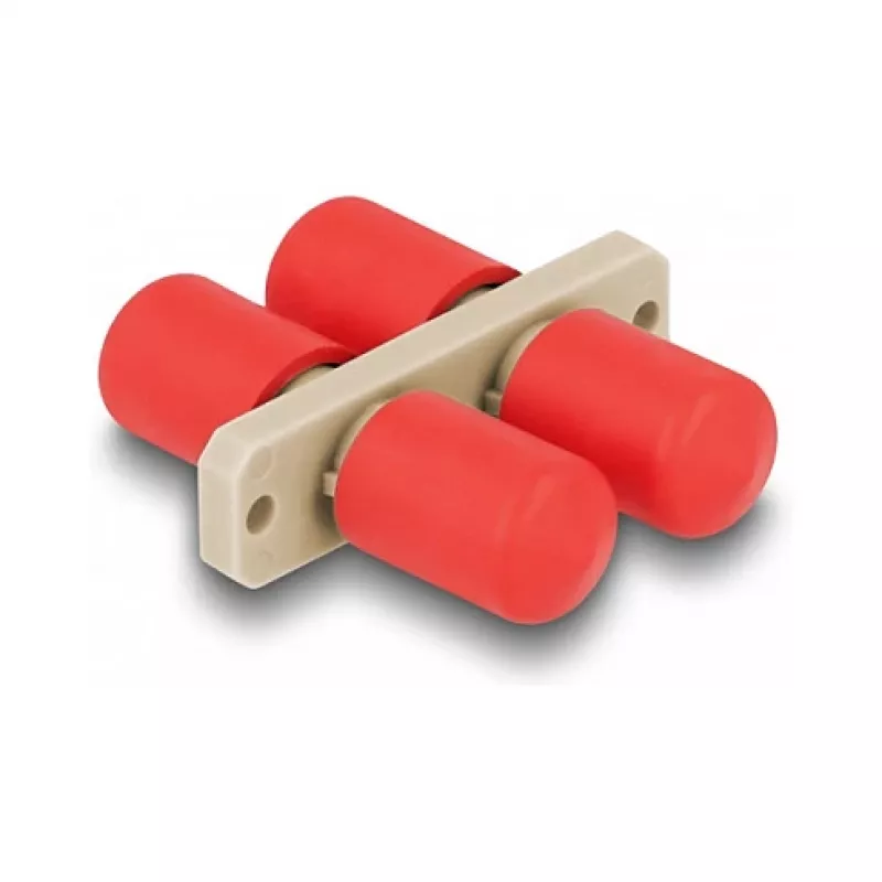 Acoplador de fibra ótica DeLOCK ST duplex conector fêmea para conector fêmea ST duplex bege