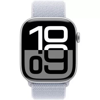 APPLE Watch Series 10 GPS 46 mm Caixa de alumínio prateado com bracelete desportiva Blue Cloud