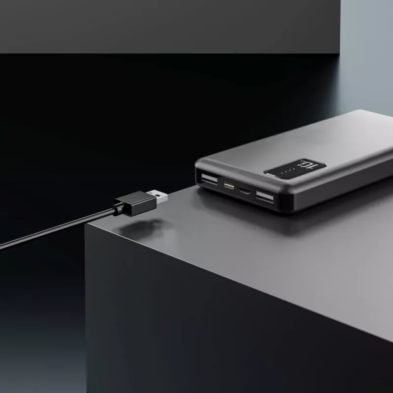 Powerbank Extralink EPB-098B 10000 mAh, LiPo, 2× USB-A + 1× USB-C, preto