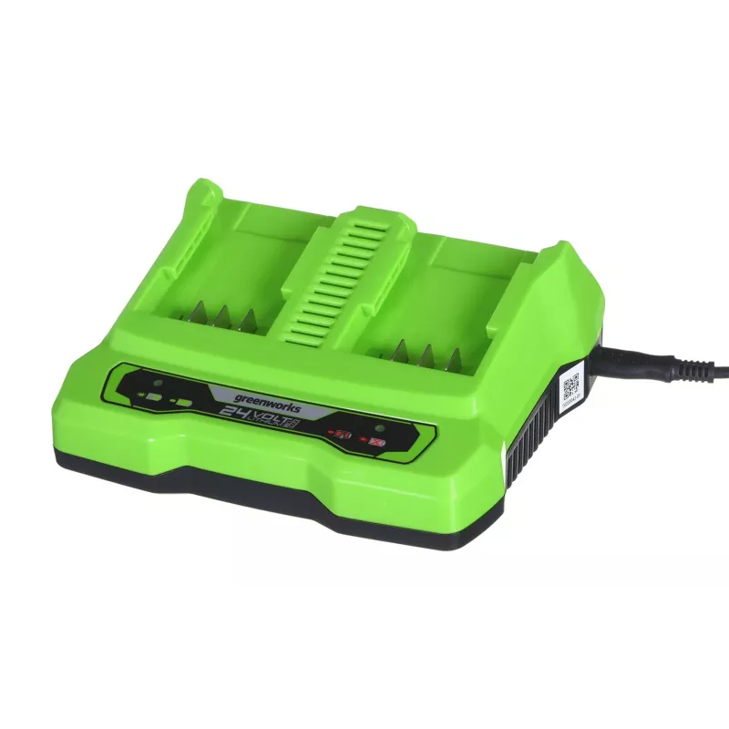 Carregador GreenWorks G24X2UC2 Dual-Slot 24V Li-Ion, 4A, 2 células, carregamento rápido
