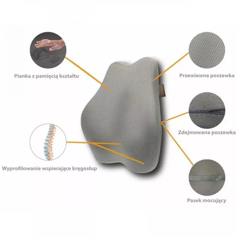 MDH Shape&Rest DRQE3S0BBXUXP almofada lombar de espuma viscoelástica