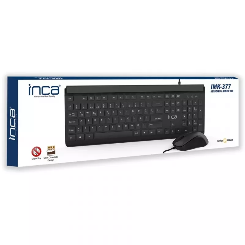 Inca IMK-377 teclado rato incluído escritório USB turco preto