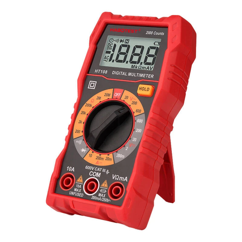 Multímetro Habotest HT108L – DC até 600 V, AC até 600 V, escala de 10 A