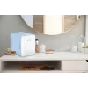 Mini-frigorífico com espelho de maquilhagem LED Elle 4 L azul — frigorífico pessoal para cosméticos