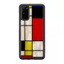 Capa de proteção iKins para Samsung Galaxy S20, preto design Mondrian