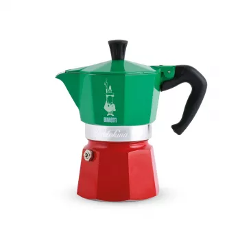 Cafeteira Moka Bialetti La Mokina 0005650 — cafeteira de fogão de alumínio em verde/vermelho/prateado