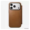 Capa tipo carteira Nomad Modern Leather Folio para iPhone 17 Pro, pele + alumínio, 6,3 polegadas (16 cm), tan, 3 compartimentos para cartões