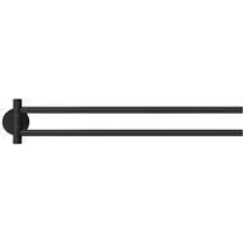 Toalheiro tesa MOON preto 2 barras adesivo metal (40562-00000-00)