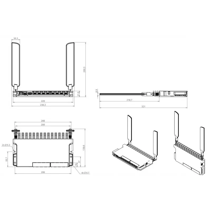 Router wireless Mikrotik L009UiGS-2HaxD-IN Gigabit Ethernet single-band (2,4 GHz) vermelho