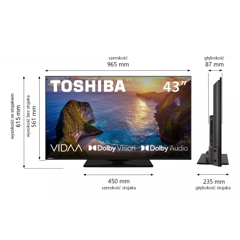 TV Toshiba 43UV3463DG 43 polegadas 4K Ultra HD DLED 3840 x 2160