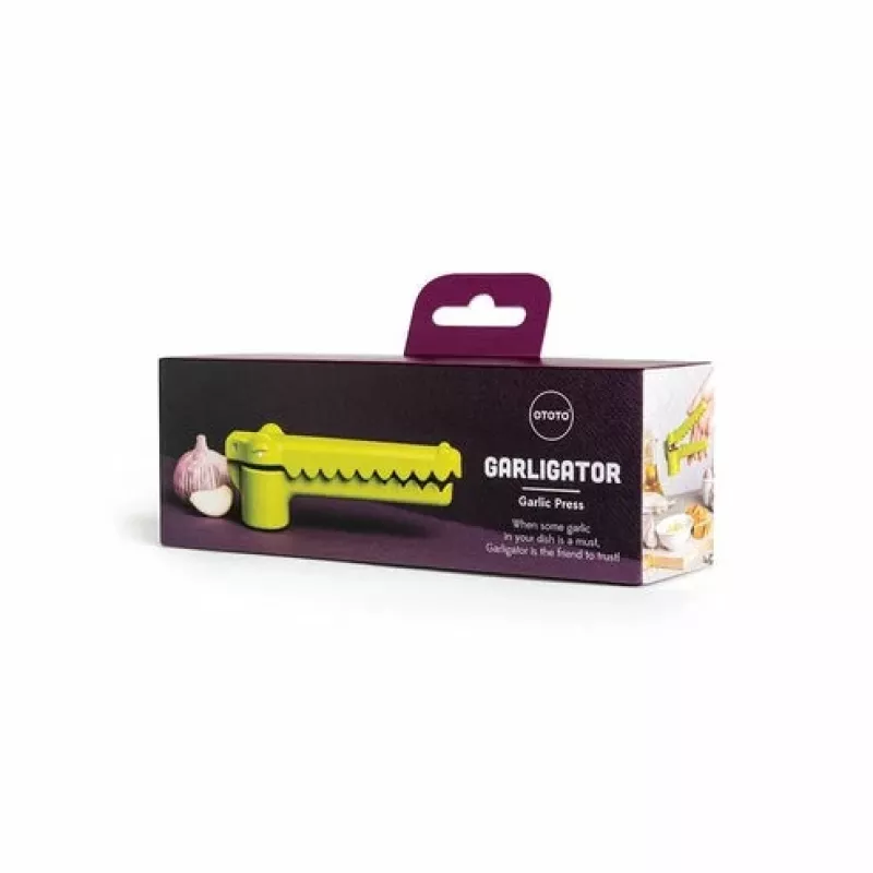 Espremedor de alho com cabo Ototo Design Garligator verde plástico aço