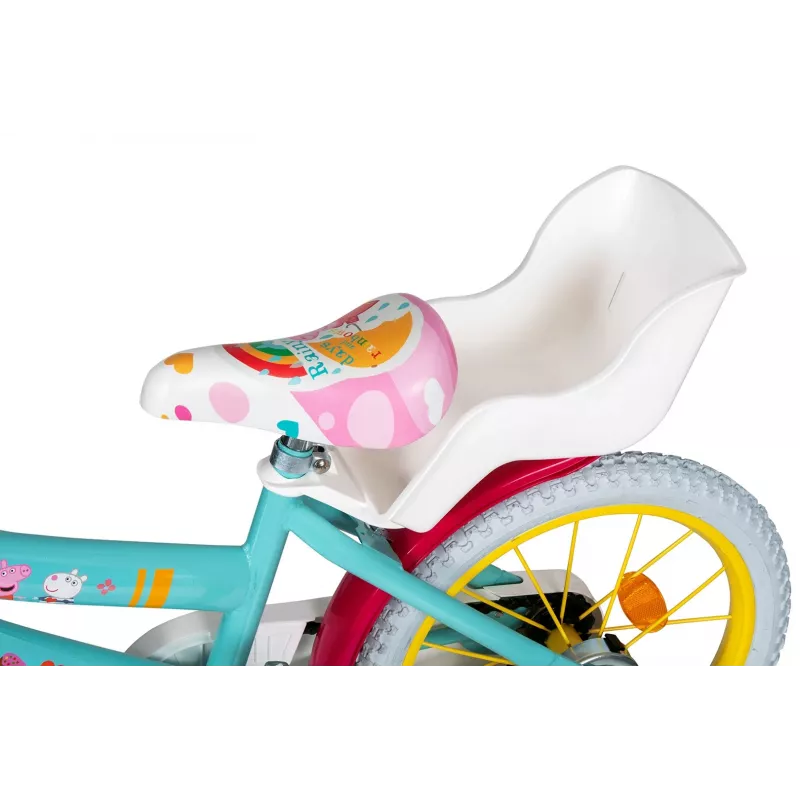 Bicicleta infantil Toimsa TOI1698 16 polegadas com gráficos Peppa Pig, adequada para idade 3–6