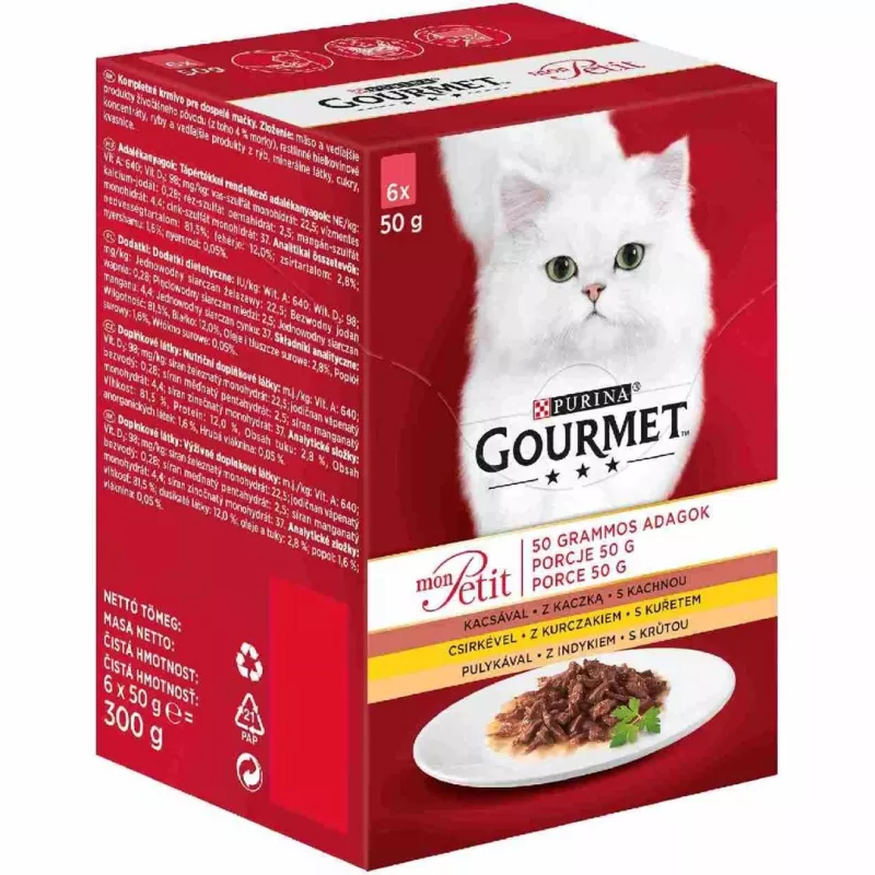 GOURMET Mon Petit mix de aves - comida húmida para gatos - 6 x 50 g