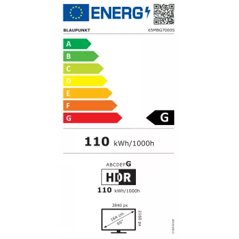 Televisor BLAUPUNKT 65MBG7000S 65 polegadas Mini LED Smart TV Google TV preto, classe energética G