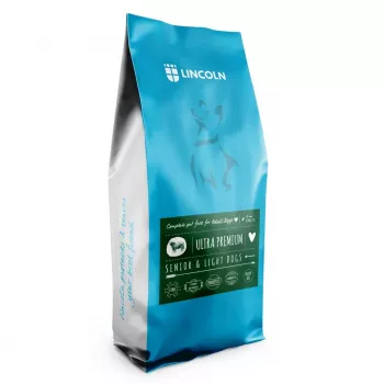 Ração seca para cães Lincoln Ultra Premium Senior vaca com arroz 12 kg — fórmula sénior, 22% de proteína, 13% de gordura