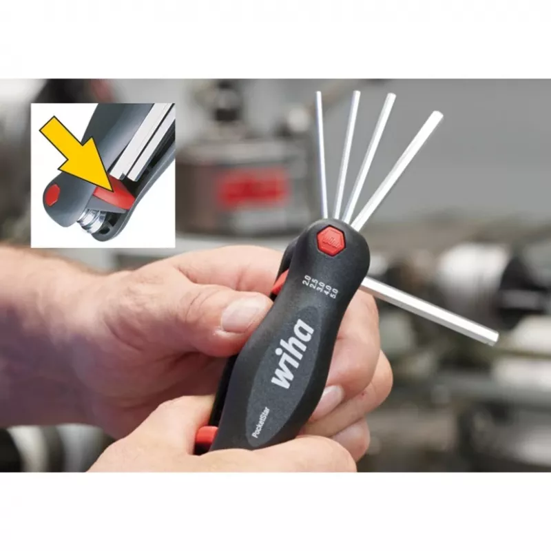 Chave de fendas de bolso Wiha PocketStar chave de fendas multibitas, comprimento 120 mm, modelo 23047