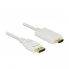 Adaptador de cabo de vídeo DeLOCK 83817 1 m DisplayPort HDMI branco
