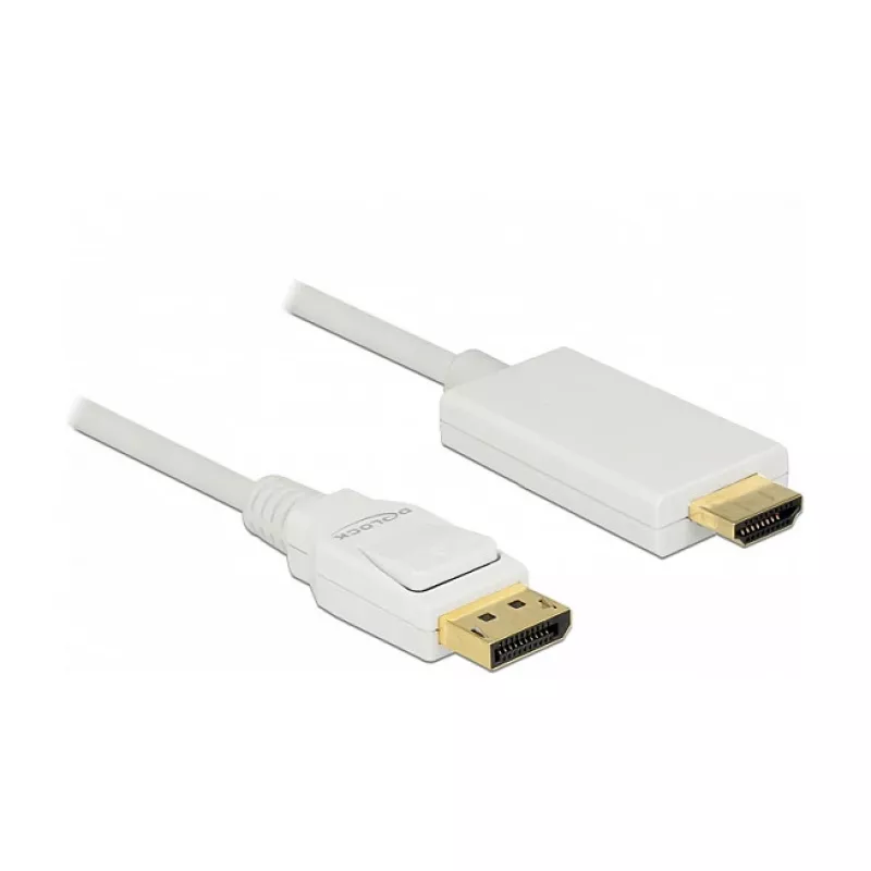 Adaptador de cabo de vídeo DeLOCK 83817 1 m DisplayPort HDMI branco